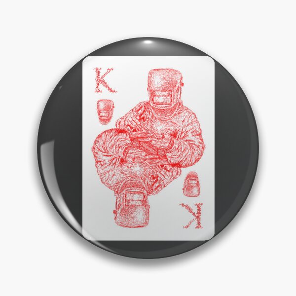 Artikelvorschau, King Welder playing card red scribble art entworfen und verkauft von KondeHipe.