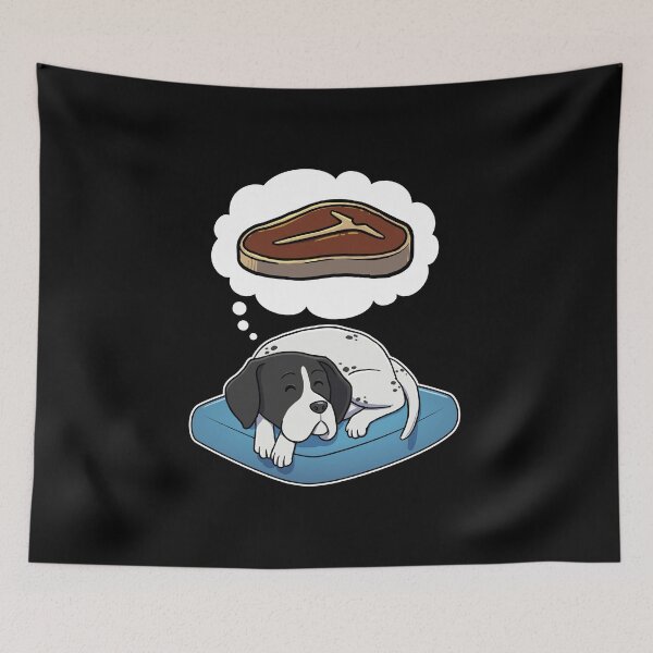 Item preview, English Pointer dreaming about Steak designed and sold by DoggieDelights.