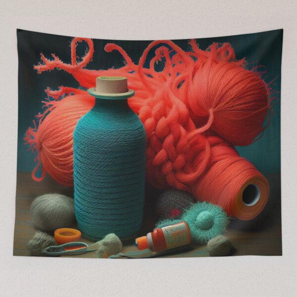 Artikelvorschau, Yarn Coral and the Bottle Digital Painting entworfen und verkauft von CodeAndColors.