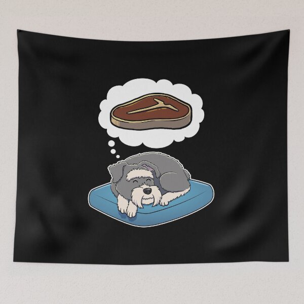 Item preview, Miniature Schnauzer dreaming about Steak designed and sold by DoggieDelights.