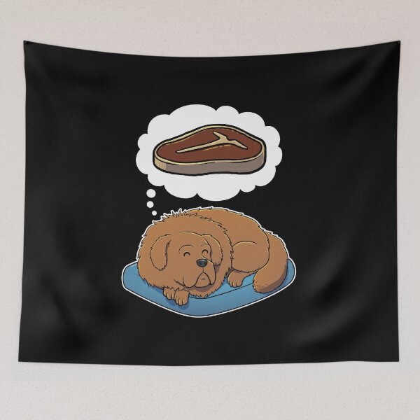 Item preview, Tibetan Mastiff dreaming about Steak designed and sold by DoggieDelights.