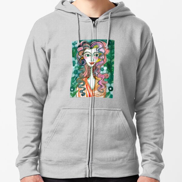 Happy Woman Zipped Hoodie