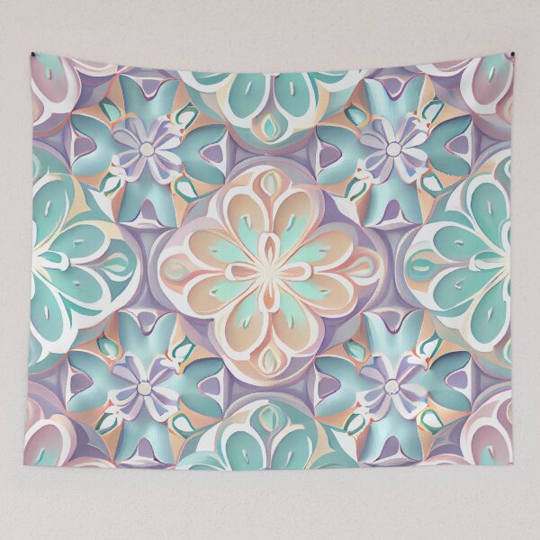 Item preview, Pastel Delicate New Mediterranean Pattern Digital Painting designed and sold by CodeAndColors.