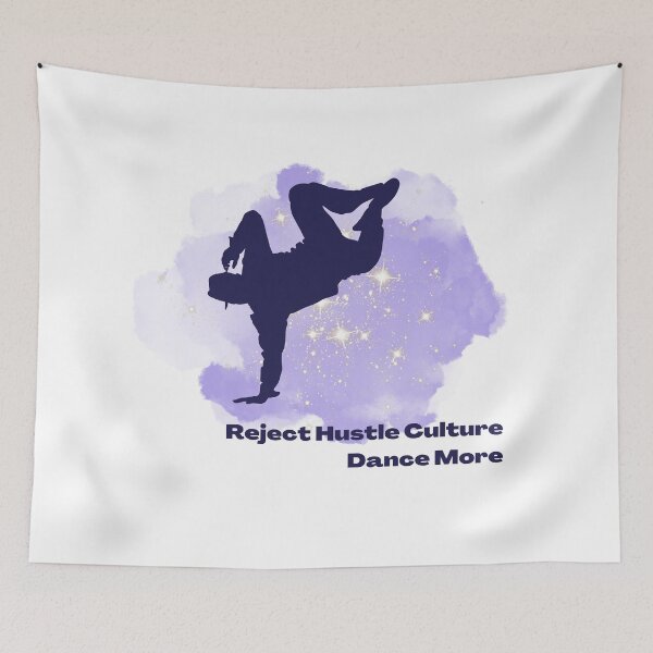 Item preview, Reject Hustle Culture - Dance More (Purple/Male Silhouette) designed and sold by T-WoodCreations.