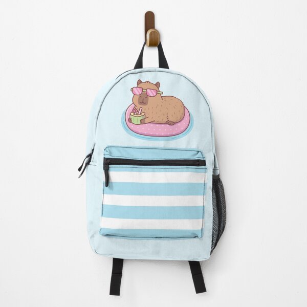 Item preview, Funny Capybara Chilling On Pink Pool Float designed and sold by rustydoodle.