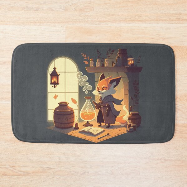 Item preview, Mystical Fox Sorceress Brewing in an Ancient Room - Fantasy Art designed and sold by quick-drops.