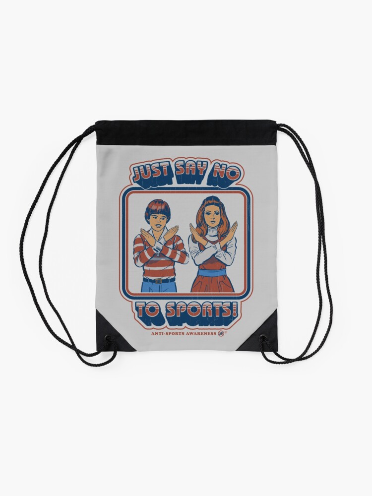 Alternate view of Say No to Sports Drawstring Bag