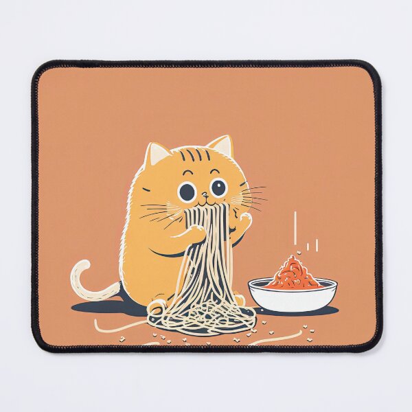 Aperçu de l'œuvre chat qui mange des spaghettis créée et vendue par Chillapy.