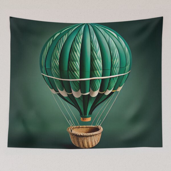Aperçu de l'œuvre Balloon in a Basket of Green Digital Painting créée et vendue par CodeAndColors.