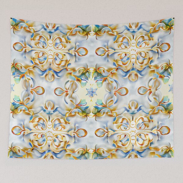 Aperçu de l'œuvre White Impressionist Traditional Pattern Digital Painting créée et vendue par CodeAndColors.
