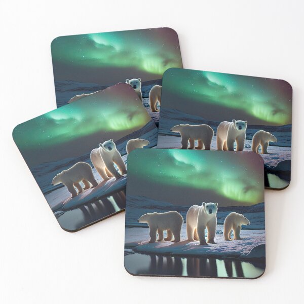 Item preview, Polar Bears - Northern Lights designed and sold by AiCollection.