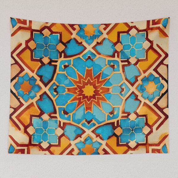 Artikelvorschau, Ancient Impressionist Detailed Moroccan Pattern Digital Painting entworfen und verkauft von CodeAndColors.