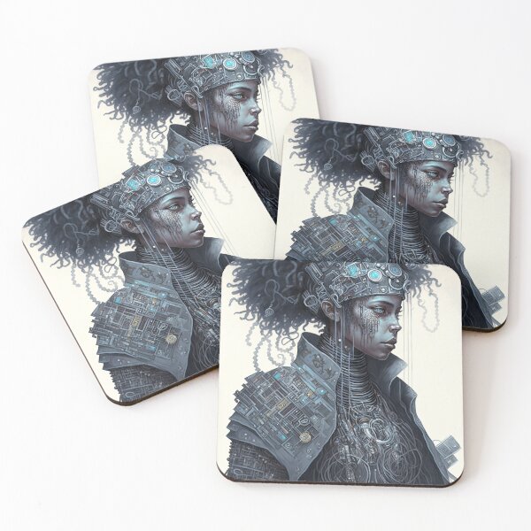 Item preview, Dystopian future black woman leader, inspiring resistance designed and sold by RobotBeardShop.