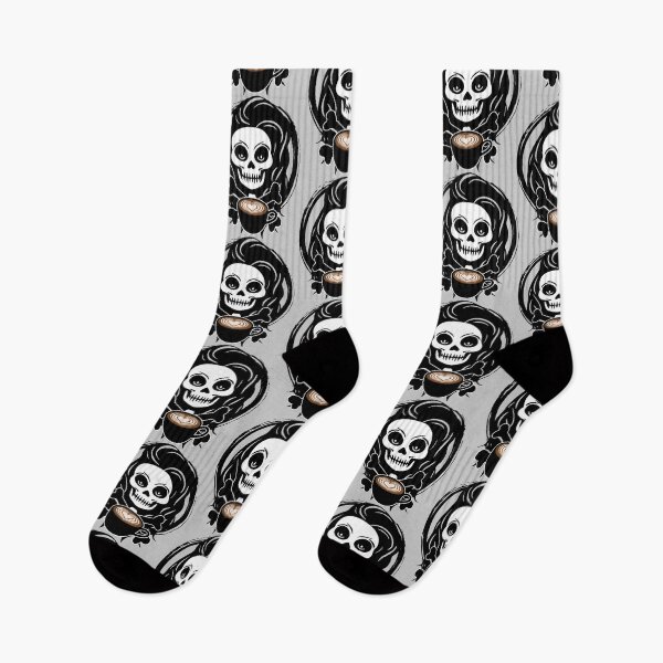 Item preview, Barista Female Skull and Coffee Cup Black Logo designed and sold by Nuletto.