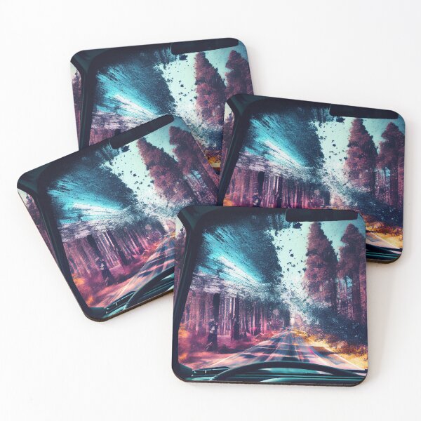 Artikelvorschau, Driving Through Splattered Trees Digital Painting entworfen und verkauft von CodeAndColors.
