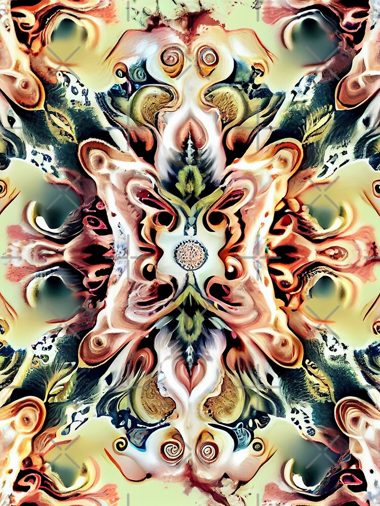 Aperçu 5 sur 5. Robe trapèze avec l'œuvre Mystical Semi Abstract Organic Detailed California Chic Pattern Digital Painting créée et vendue par CodeAndColors.