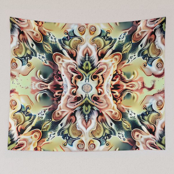 Aperçu de l'œuvre Mystical Semi Abstract Organic Detailed California Chic Pattern Digital Painting créée et vendue par CodeAndColors.