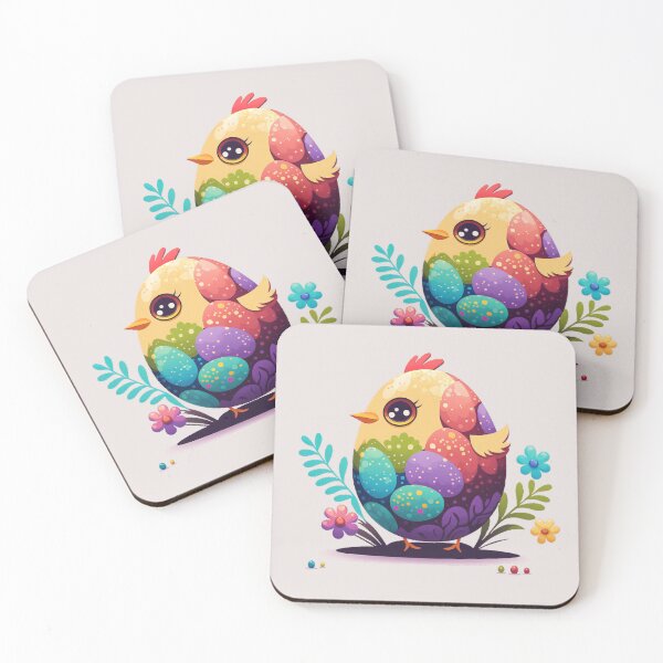 Item preview, Chick Easter Egg with Colorful Flowers - Abstract Drawing designed and sold by quick-drops.