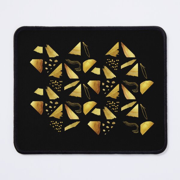 Item preview, Golden geometric triangle pattern with black background. designed and sold by CreativeStrand.