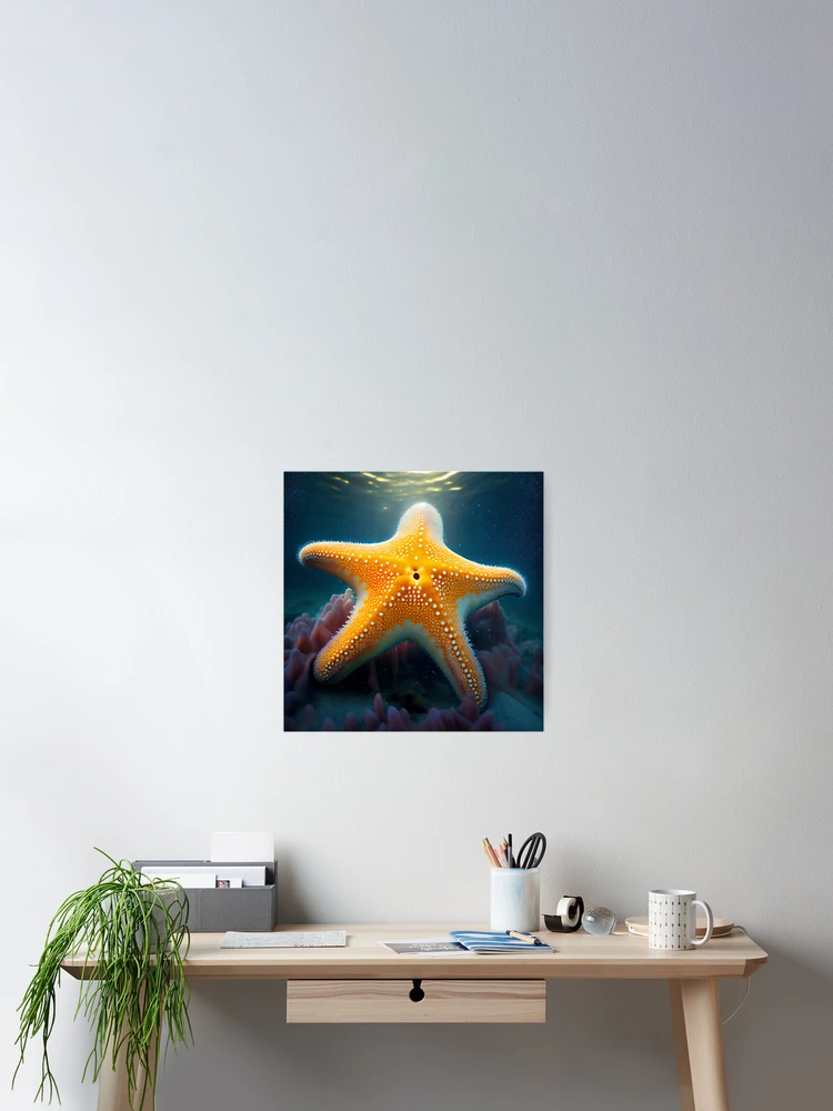 Imagen 2 de 3, Póster con la obra Beaming Starfish Digital Painting, diseñada y vendida por CodeAndColors.