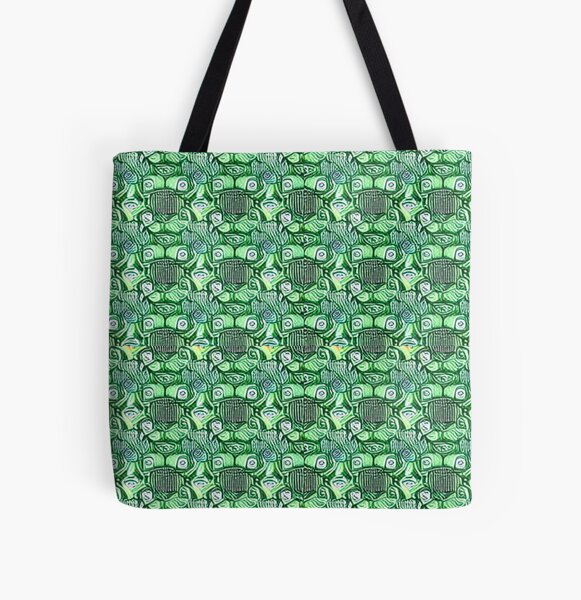 Turtle in a river - pattern All Over Print Tote Bag
