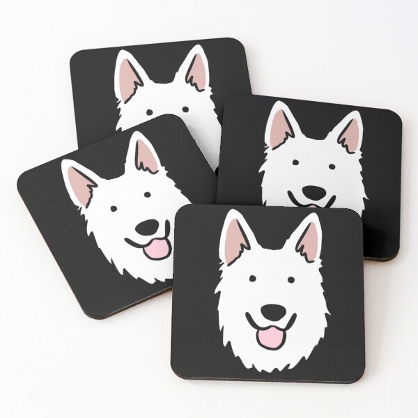 Item preview, White swiss shepherd dog face cute illustration  designed and sold by Yarafantasyart.