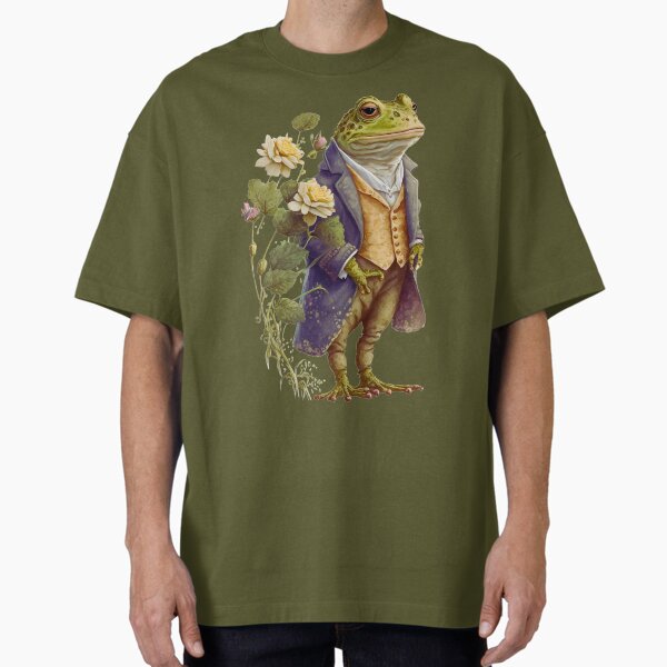 Cottagecore Toad Gentleman, Hobbitcore Frog Gentleman, Mr. Frog, Mr. Toad, Oversized T-Shirt