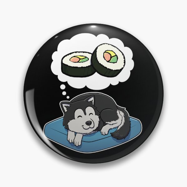 Aperçu de l'œuvre Alaskan Malamute dreaming about Sushi créée et vendue par DoggieDelights.