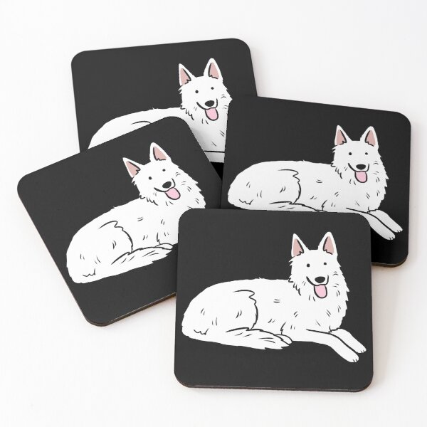Item preview, White swiss shepherd dog cute illustration  designed and sold by Yarafantasyart.