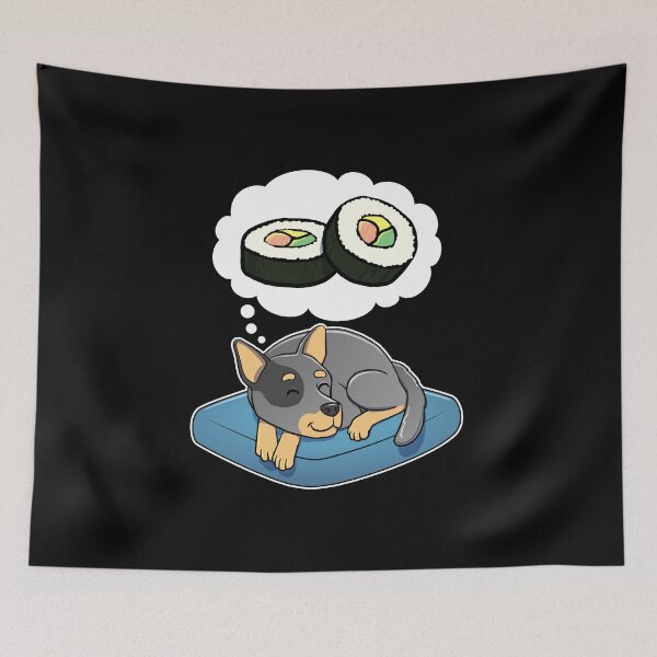 Item preview, Australian Cattle Dog dreaming about Sushi designed and sold by DoggieDelights.