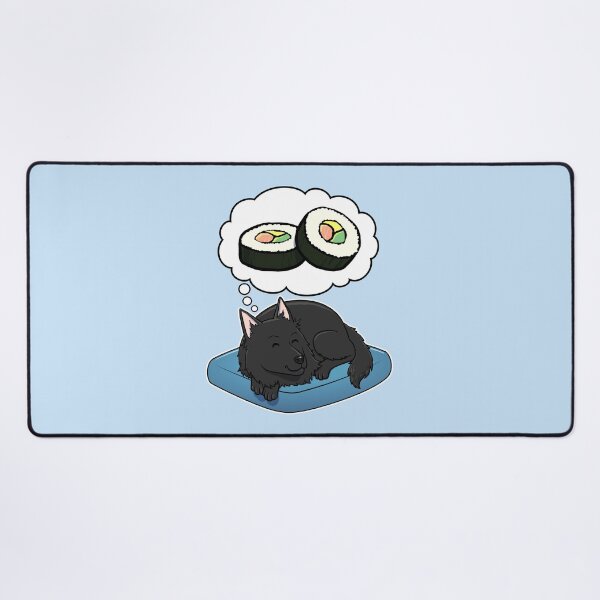 Item preview, Belgian Sheepdog dreaming about Sushi designed and sold by DoggieDelights.