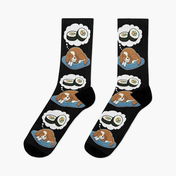 Item preview, Cavalier King Charles Spaniel dreaming about Sushi designed and sold by DoggieDelights.
