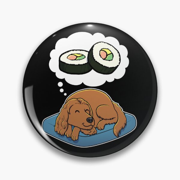 Item preview, English Cocker Spaniel dreaming about Sushi designed and sold by DoggieDelights.