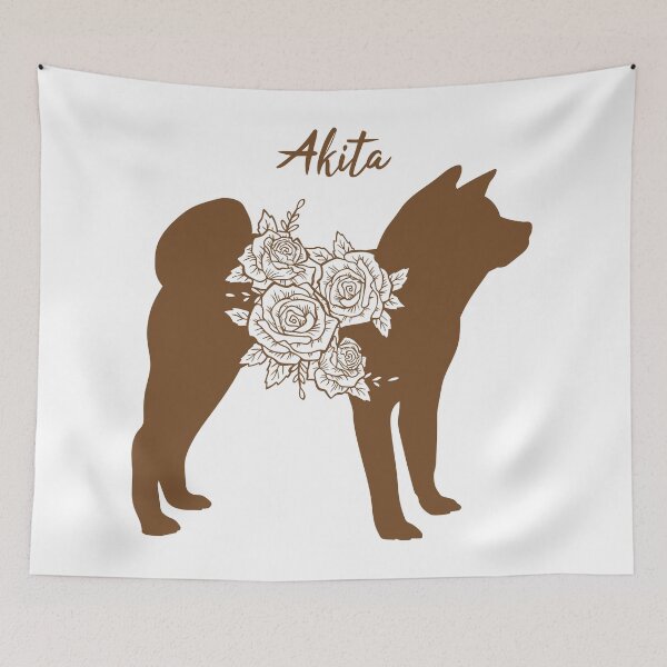Item preview,  Akita with flower designed and sold by SolidJoy.
