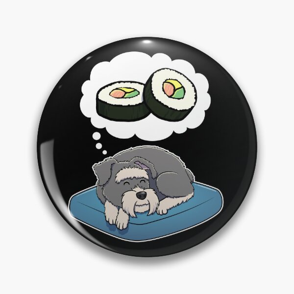 Item preview, Miniature Schnauzer dreaming about Sushi designed and sold by DoggieDelights.