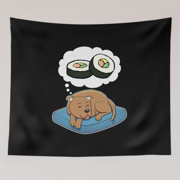 Item preview, Staffordshire Bull Terrier dreaming about Sushi designed and sold by DoggieDelights.