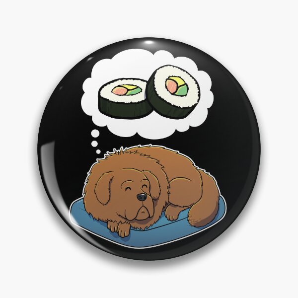 Item preview, Tibetan Mastiff dreaming about Sushi designed and sold by DoggieDelights.