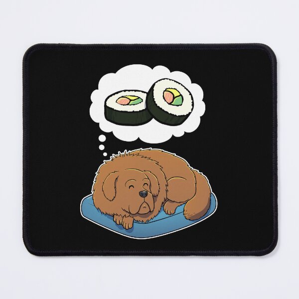 Item preview, Tibetan Mastiff dreaming about Sushi designed and sold by DoggieDelights.