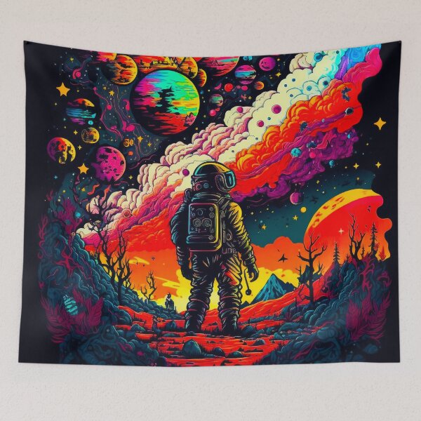 Item preview, a dreaming astronaut looking at space and the milky way designed and sold by popurbanart.