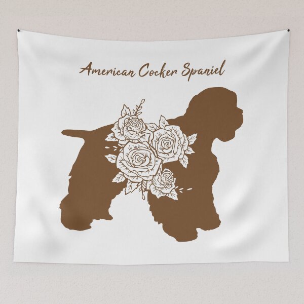 Item preview, American cocker spaniel with flower designed and sold by SolidJoy.