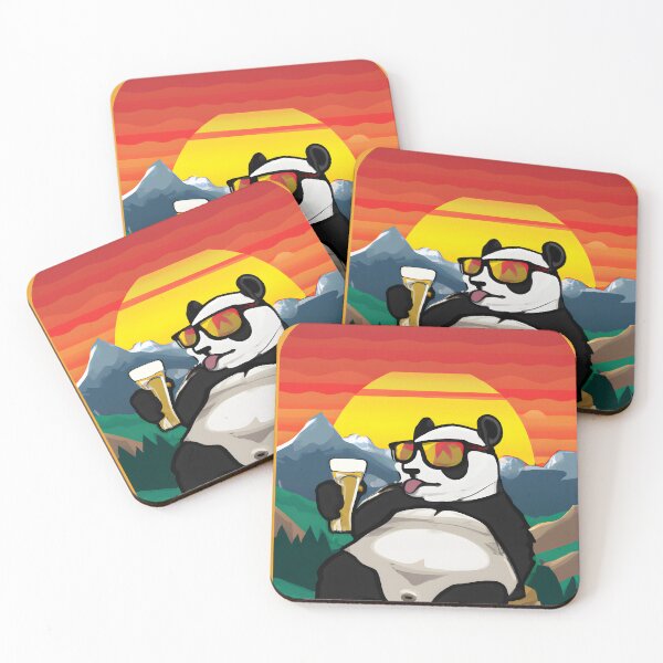 Item preview, Panda's Chillax: A Relaxed Panda Enjoys a Beer with a Mountain View designed and sold by jerekunnas.