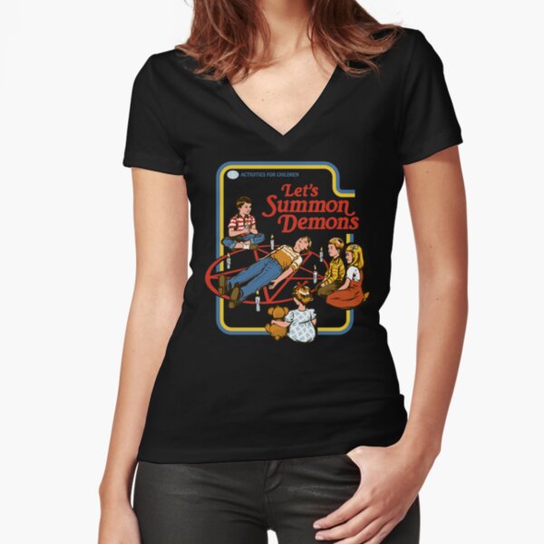 Let's Summon Demons Fitted V-Neck T-Shirt
