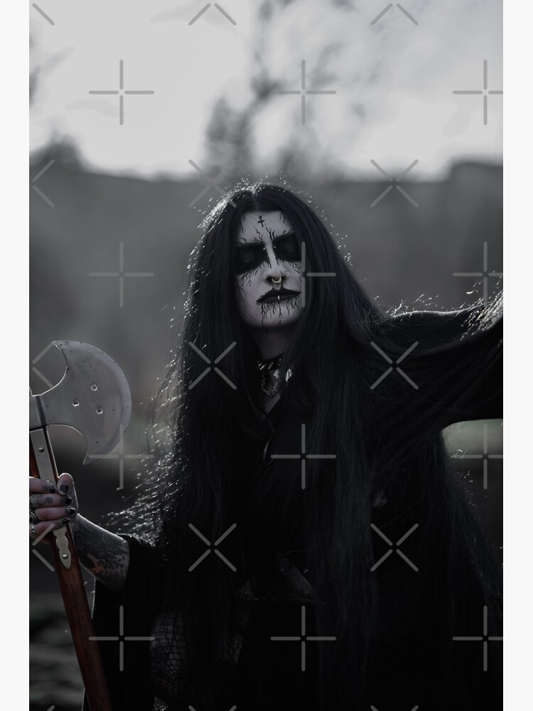 The Face - __Narg - Black Metal Corpse Paint Girl Sticker for
