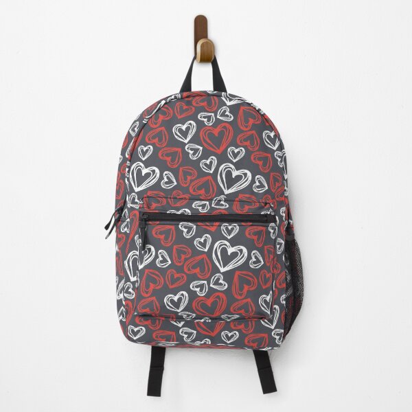 Item preview, Red and White Hearts with Grey Background Pattern Design designed and sold by riceayoj.