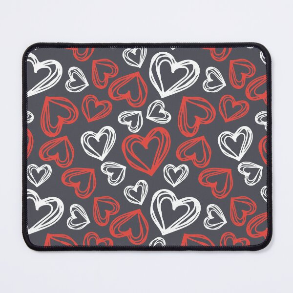 Item preview, Red and White Hearts with Grey Background Pattern Design designed and sold by riceayoj.