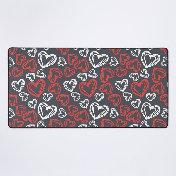 Item preview, Red and White Hearts with Grey Background Pattern Design designed and sold by riceayoj.