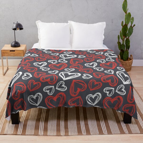 Item preview, Red and White Hearts with Grey Background Pattern Design designed and sold by riceayoj.