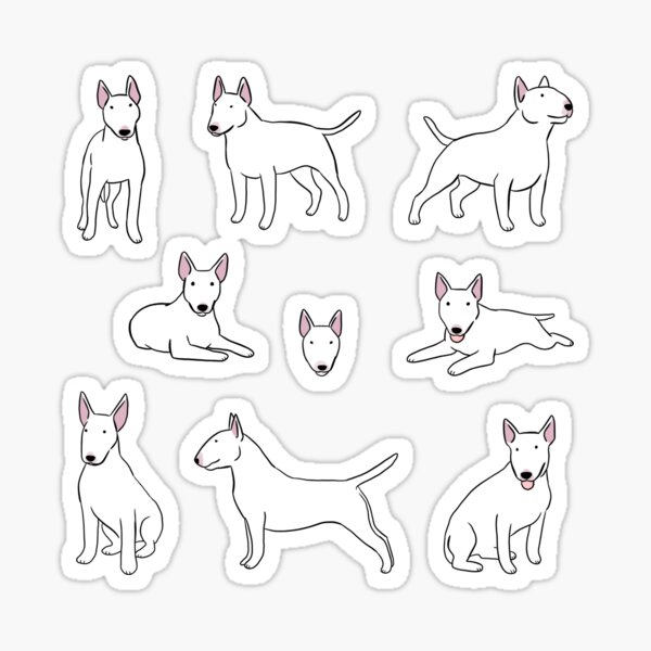 Item preview, Bull Terrier Dog cute illustration pattern  designed and sold by Yarafantasyart.