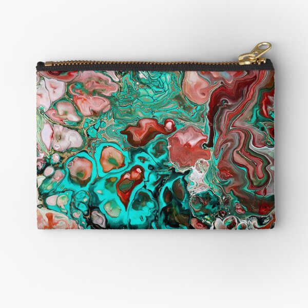 sacred heart (peach & turquoise version) Zipper Pouch