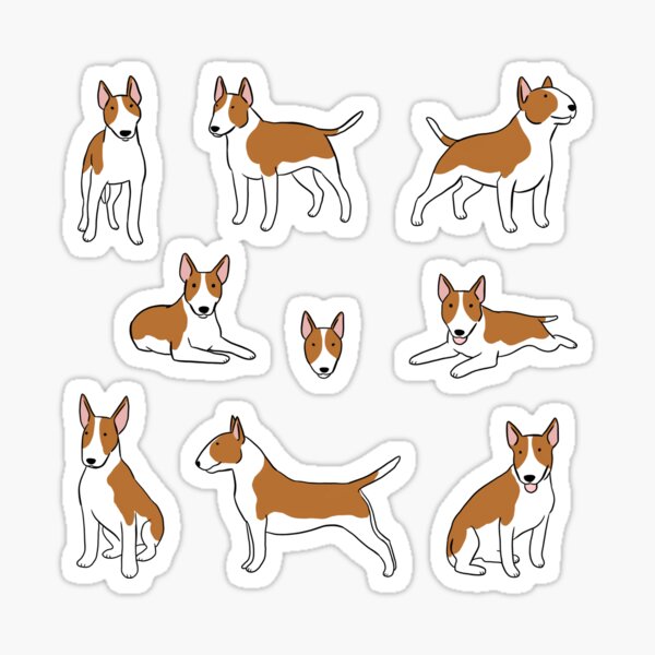 Item preview, Bull Terrier Dog cute illustration pack  designed and sold by Yarafantasyart.